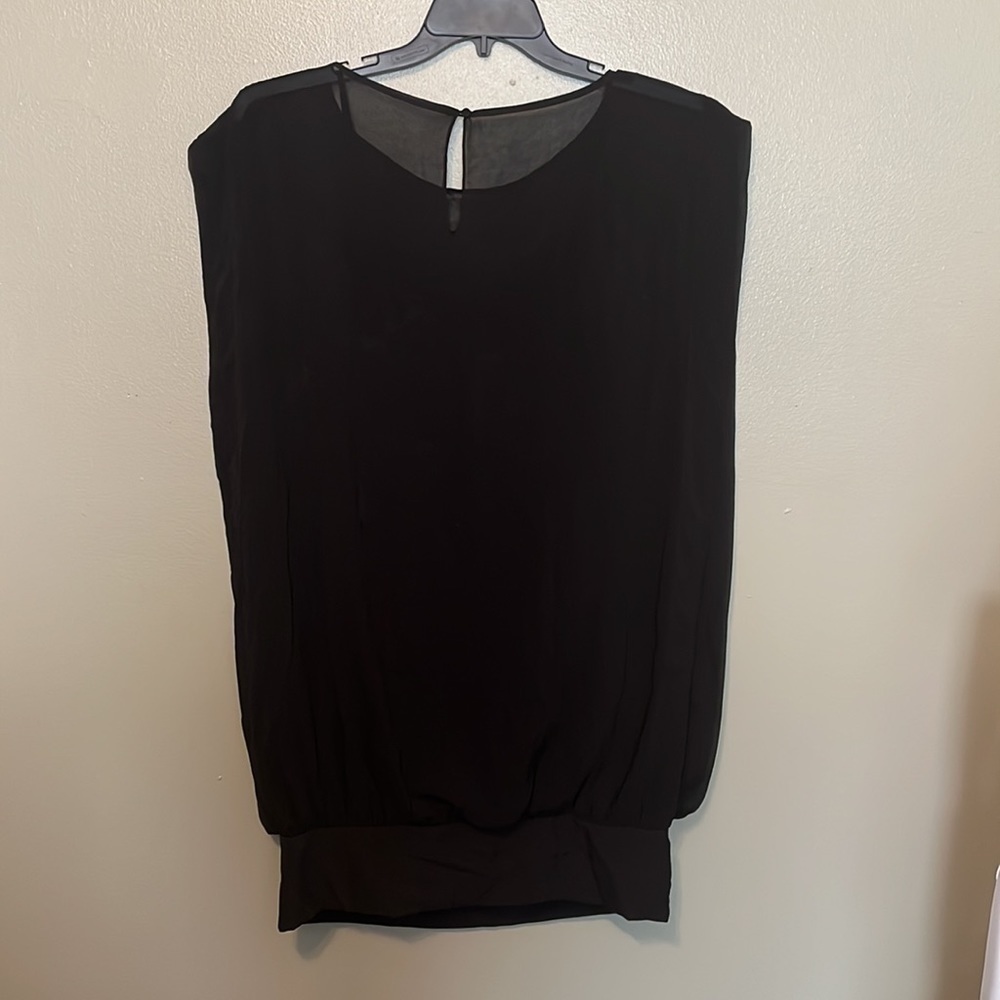 Zara Basic Black Blouse spaghetti strap with shee… - image 9